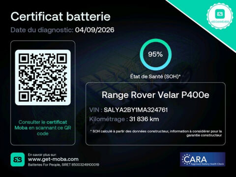 Range rover velar 2.0 P400E 404CH PHEV R-DYNAMIC SE AWD BVA 2021 occasion 06270 Villeneuve-Loubet