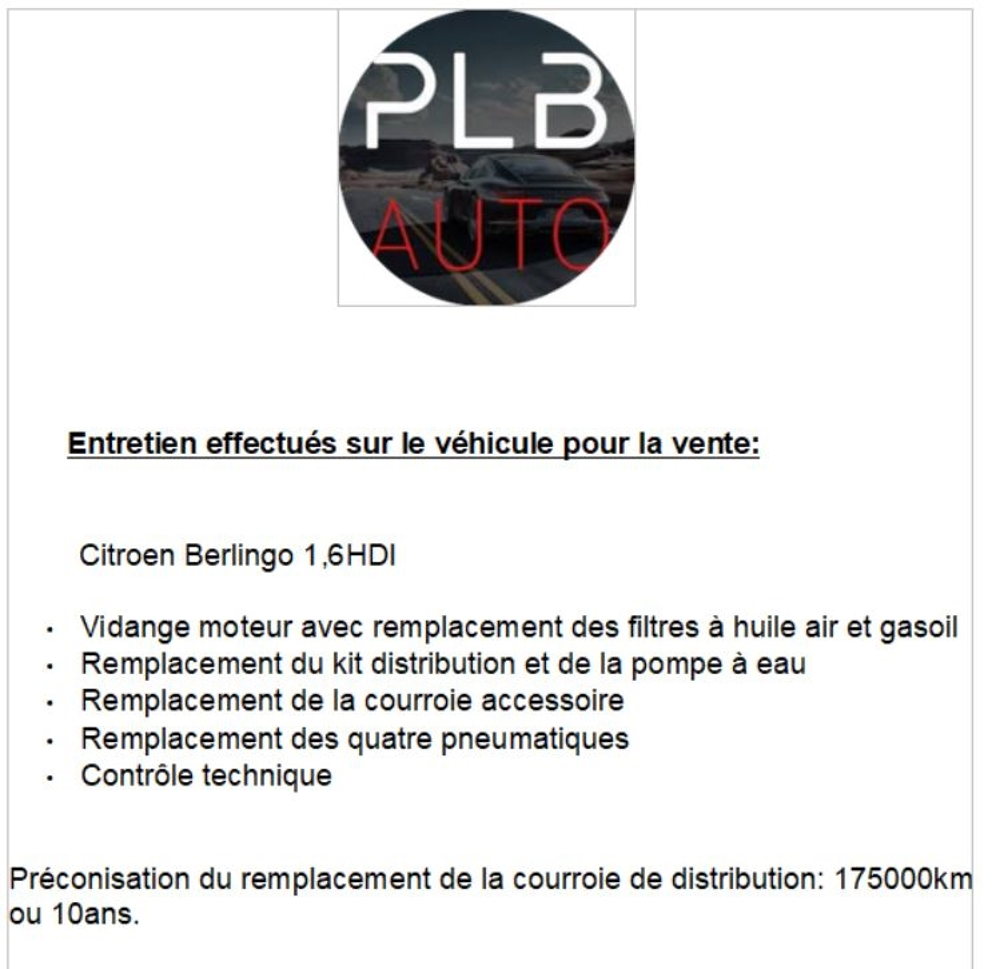 Berlingo M 1.6 BLUEHDI 7075 HT 8490 TTC PLB AUTO 2017 occasion 12000 RODEZ