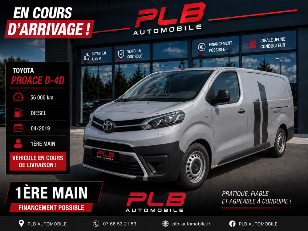Proace LONG 120 D-4D BUSINESS 56 500 KM 16490 TTC 2019 occasion 12000 RODEZ