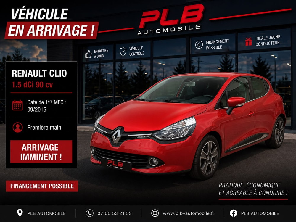 Clio IV 1.5 DCI 90CH ENERGY INTENS PREMIERE MAIN 2015 occasion 12000 RODEZ