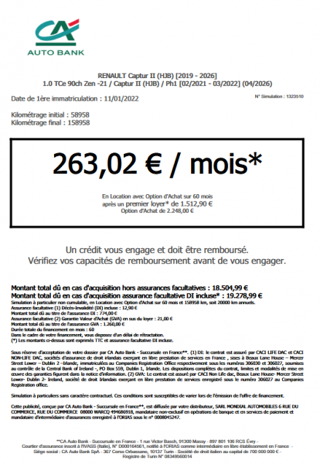 Captur 1.0 TCE 90CH ZEN -21 2022 occasion 08000 Warcq
