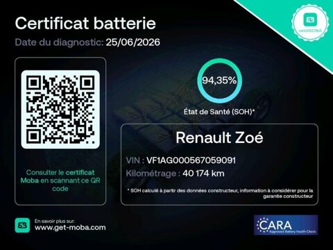 Zo&eacute; E-TECH LIFE CHARGE NORMALE R110 ACHAT INTEGRAL - 21 2021 occasion 38070 Saint-Quentin-Fallavier
