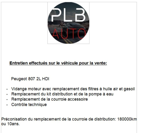 807 2.0 HDI 120CH 7 PLACES PLB AUTO 2007 occasion 12000 RODEZ