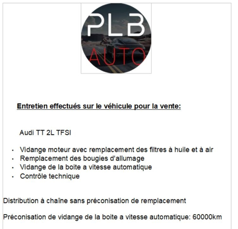 TT 2.0 TFSI 211CH PLB AUTO 2011 occasion 12000 RODEZ