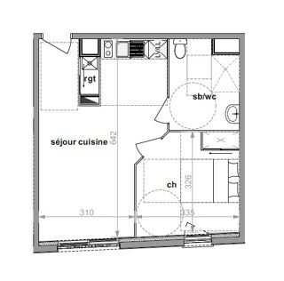  Appartement à louer 2 pièces 39 m²