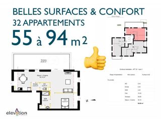 Appartement  vendre 3 pices 54 m