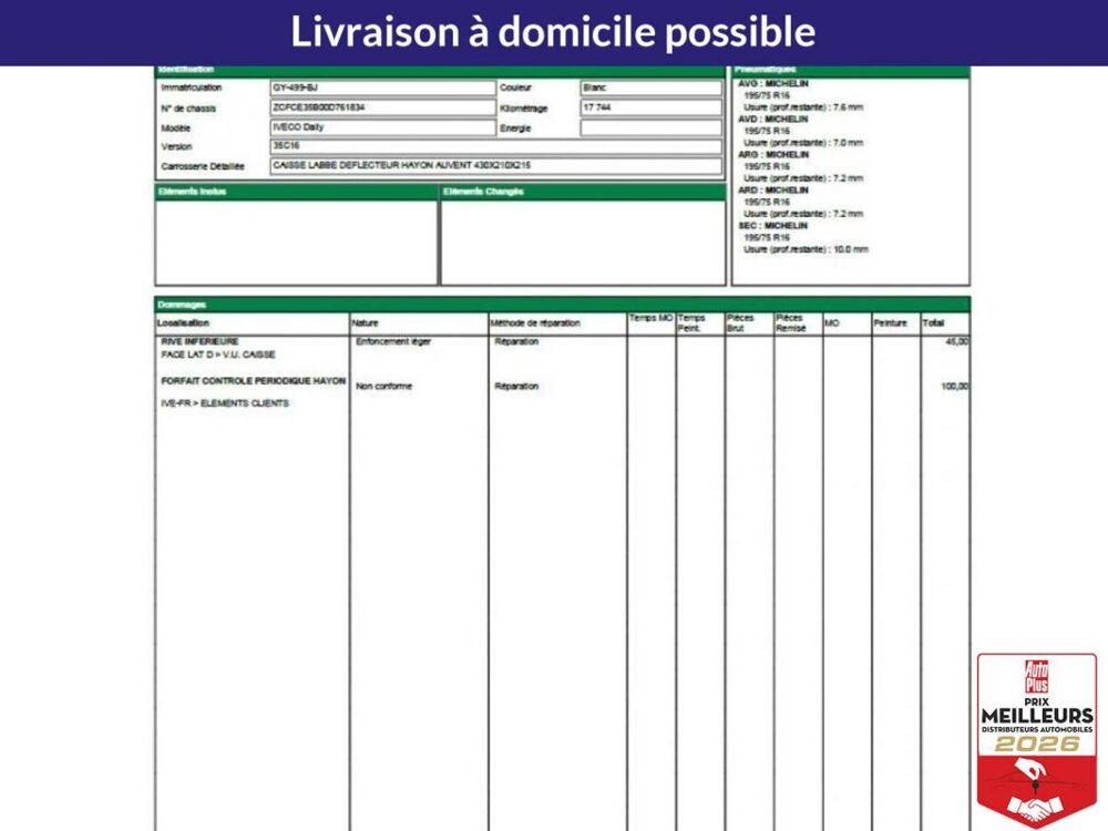 Daily 35C16 3L CAISSE + HAYON 160CH 2024 occasion 78200 Buchelay