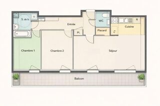  Appartement � vendre 3 pi�ces 64 m�