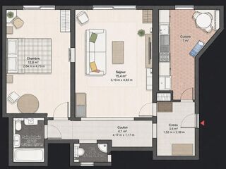  Appartement � vendre 3 pi�ces 50 m�