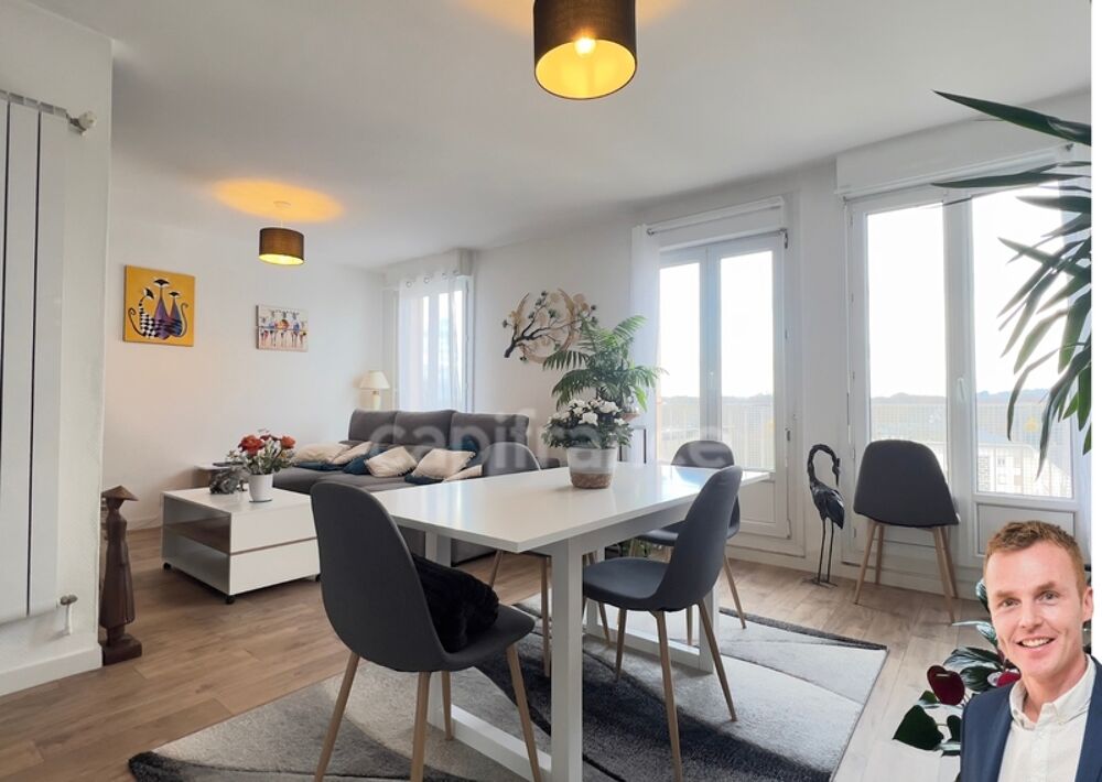 QUIMPER-Sud, rue du Léon (Quartier Prat-Maria), appartement de type T5 modifié en T4 de plus de 83 m² habitable, situé au 7ème é