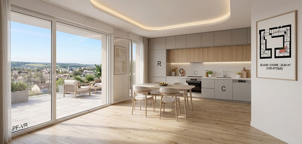 ANDRÉSY  T3 NEUF EN DERNIER ÉTAGE AVEC GRANDE TERRASSE ET PARKING
