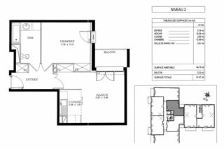  Appartement à vendre 2 pièces 44 m²