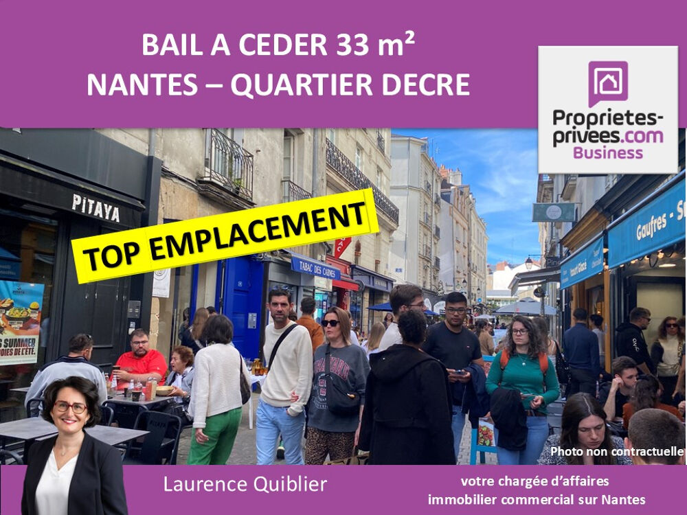   44000 NANTES, QUARTIER DECRE  - BAIL A CEDER, LOCAL COMMERCIAL 33 M² 