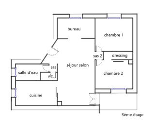  Appartement � louer 3 pi�ces 74 m�