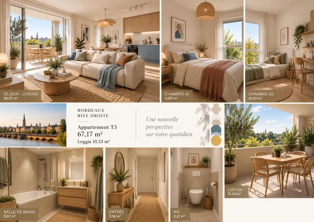 T3 avec grande loggia  Bordeaux Rive Droite