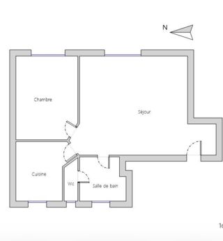  Appartement  vendre 2 pices 44 m