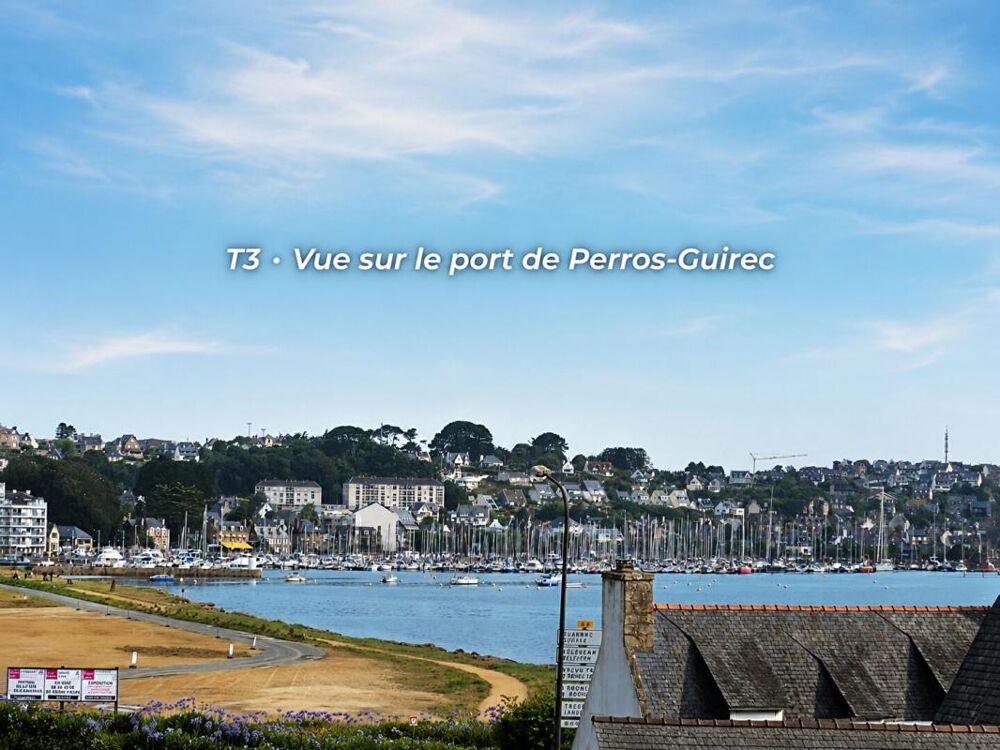 Vente appartement T3 de 71 m² avec vue sur le port et grand balcon, Perros-Guirec( 22700)