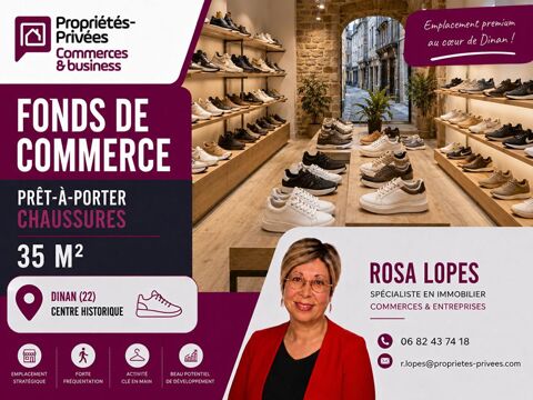 COTES D'ARMOR 22100 DINAN  - FONDS DE COMMERCE BOUTIQUE PRET A PORTER CHAUSSURES 35M2 77000 22100 Dinan