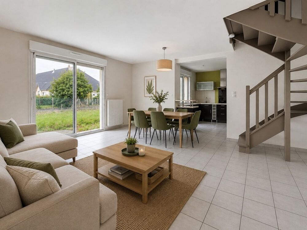 Maison 88 m2, 3 chambres, garage et jardin