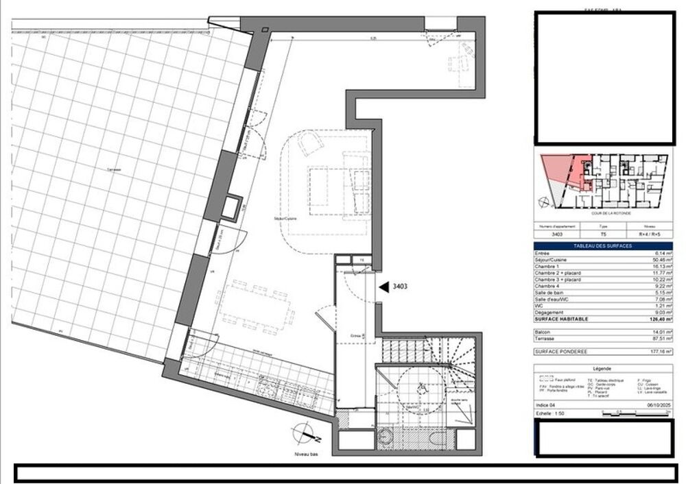Vente Appartement T5 Duplex 128 m² – 103 m² d'extérieurs – Quartier de la Cassine à deux pas du centre-ville de Chambéry.(73000) Chambery
