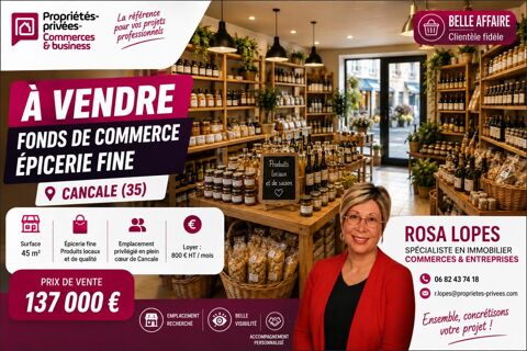 35260 CANCALE - EPICERIE FINE, ALIMENTATION 45 M&sup2; 137000 35260 Cancale