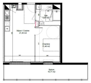  Appartement à louer 2 pièces 39 m²