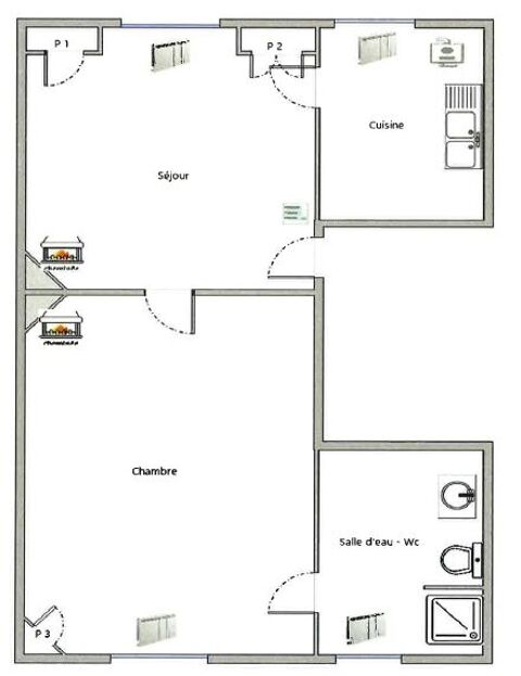  Appartement � louer 2 pi�ces 40 m�