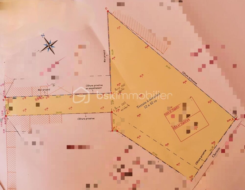 Vente Terrain Terrain en second rang de 1039 M2 La bassee