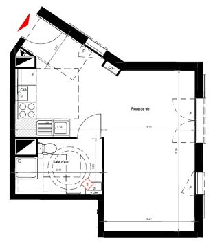  Appartement à louer 1 pièce 34 m²