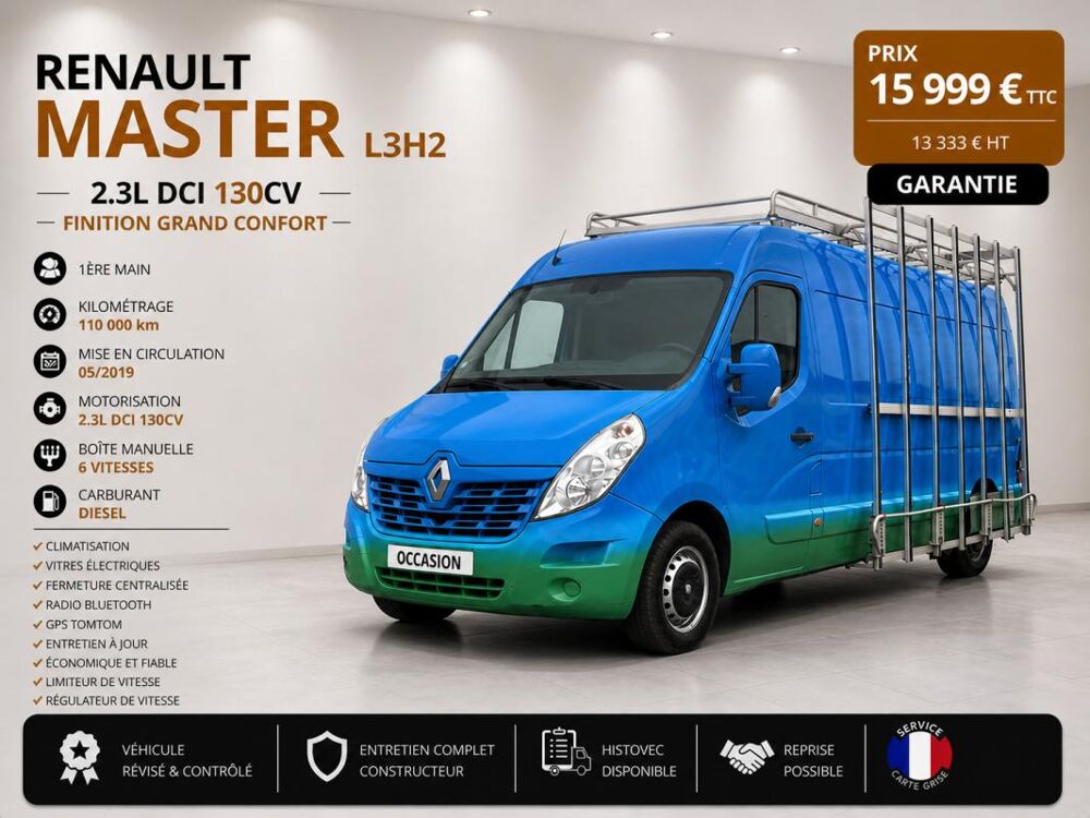 Master 1&deg; Main / 2.3L B DCI 130cv GRAND CONFORT L3H2 GPS/Radar idem 2019 occasion 60430 Abbecourt