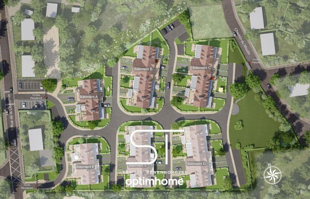 Appartement neuf T3 de 67,71 m² avec grande terrasse et parking  Beaumont-en-Auge (14950)
