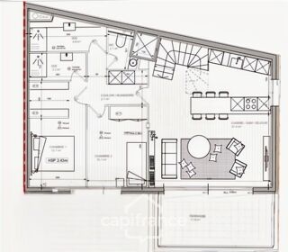 Vente Appartement A vendre-appartement Loft 3 pièces-dernier étage-67,40 m2-Terrasse de 12m2-2 chambres-Quartier Mouzaïa- L7bis-L11 Paris 19