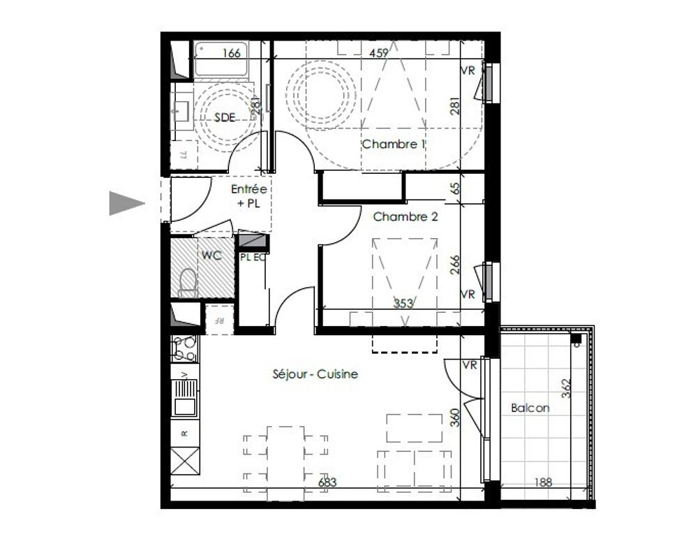 T3 NEUF avec balcon et parking au PONTET