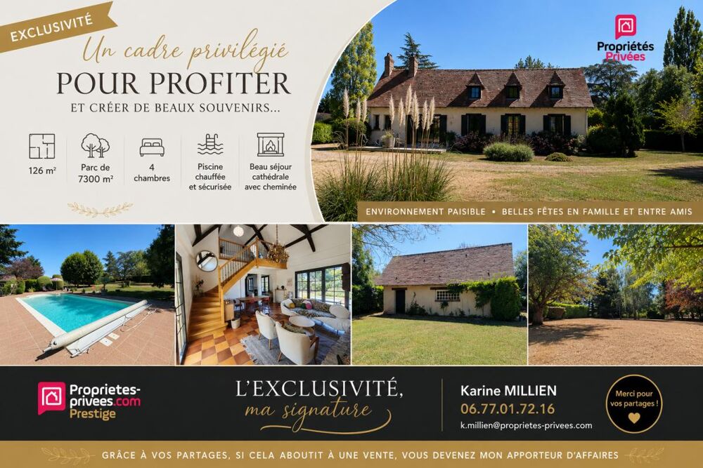 VERNEUIL D'AVRE ET D'ITON 27130 Maison individuelle - 1 étage - 4 chambres - Dépendance - Piscine chauffée et sécurisée - Terrai