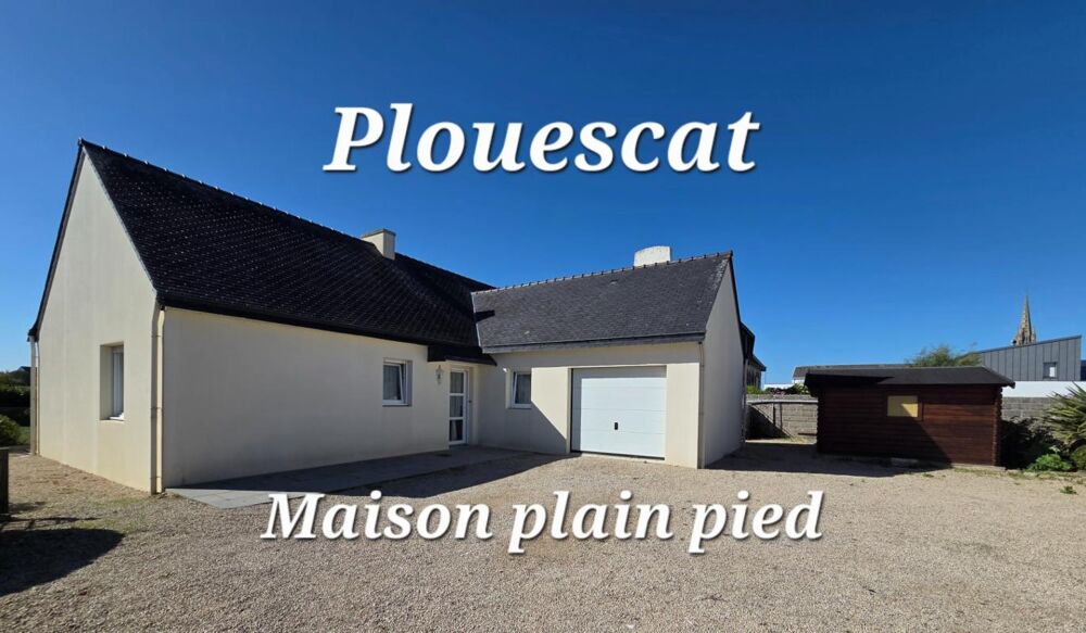 Vente Maison PLOUESCAT : Maison plain pied de 98m² - Plein centre - 2/3 chambres + Garage - Jardin Plouescat