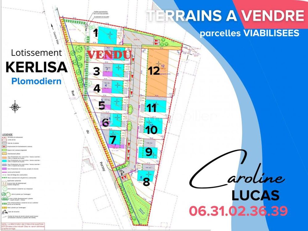 Vente Terrain LOT 8 Terrain à bâtir de 554 m2 Plomodiern