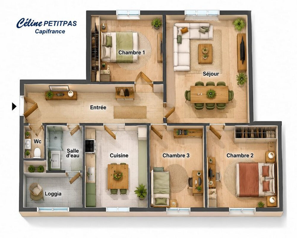 Appartement T4  4 pièces  68m² surface Carrez  centre nord de Rennes  quartier Sévigné