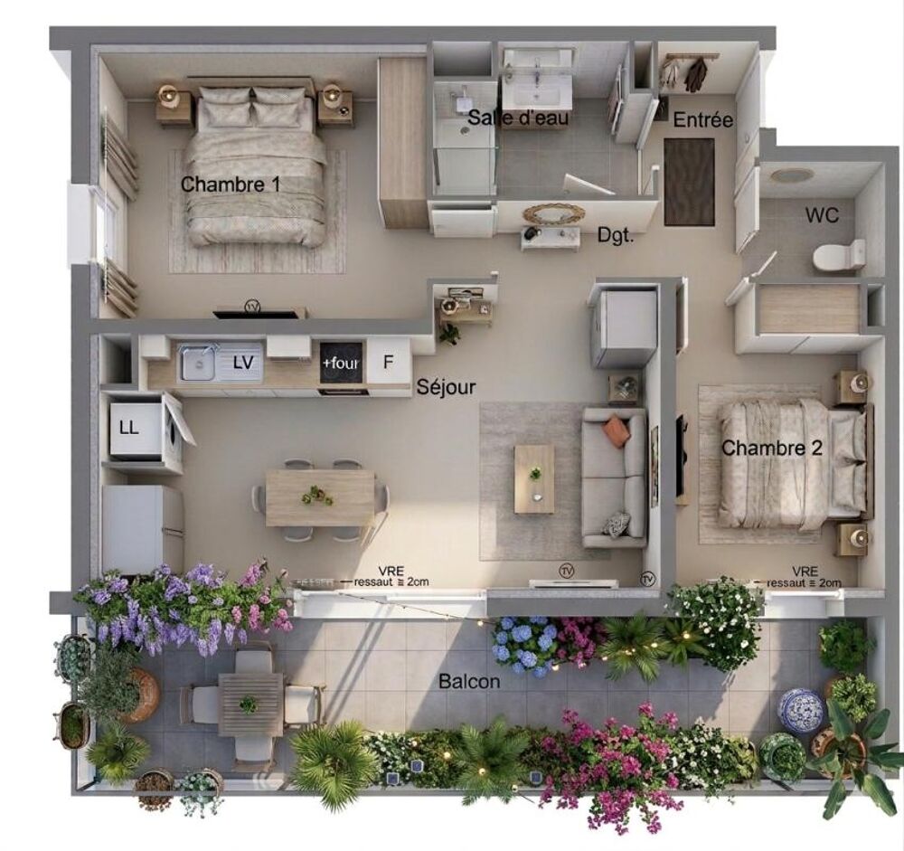 Vente Appartement Baigné de lumière à Sauvian, T3 plein Sud et douceur de vivre à pied Sauvian