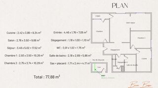  Appartement � vendre 4 pi�ces 78 m�