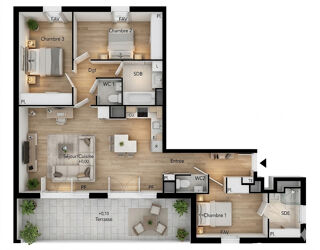  Appartement � vendre 4 pi�ces 92 m�