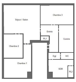  Appartement  vendre 4 pices 75 m