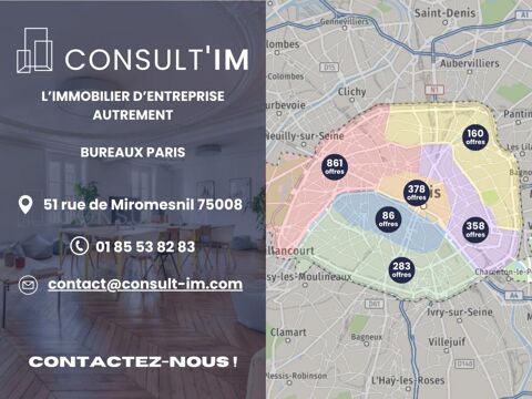 Bureaux d'activités climatisée, très lumineux et entièrement modulable 7761 75011 Paris