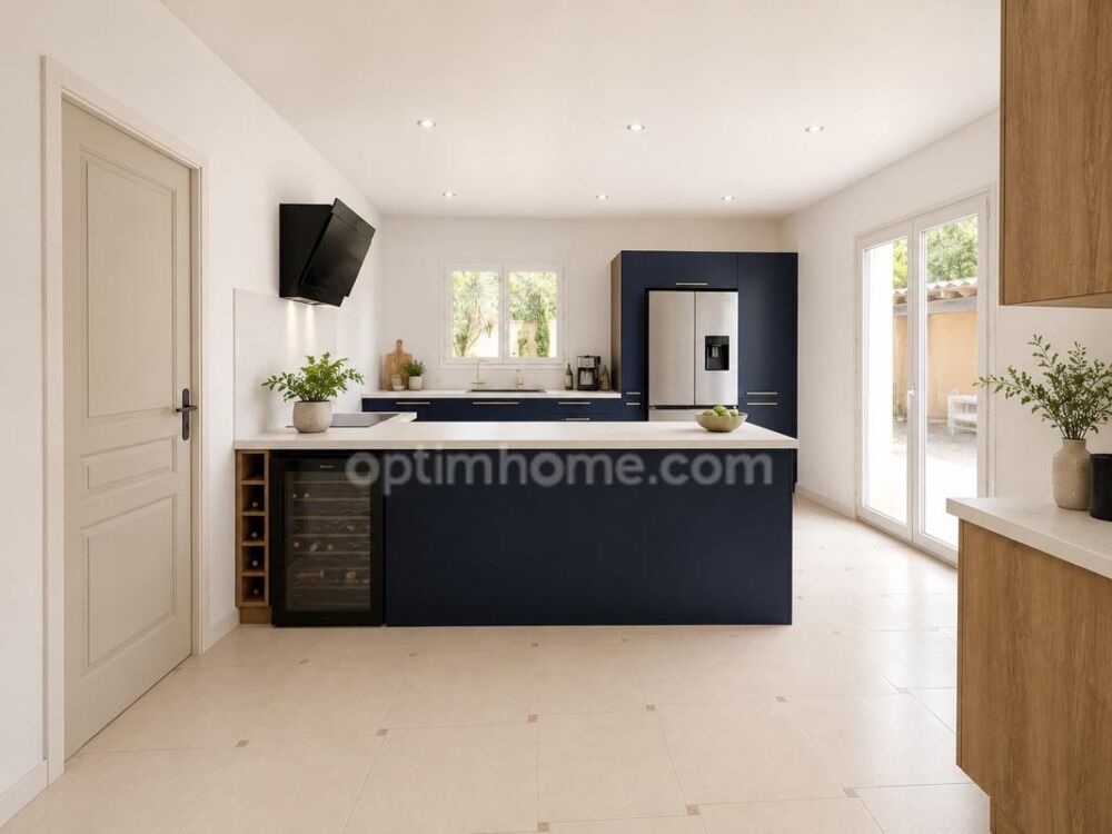 Maison de plain-pied 155 m² avec garage de 92m2, piscine et terrain arboré à MONTAGNAC (34)