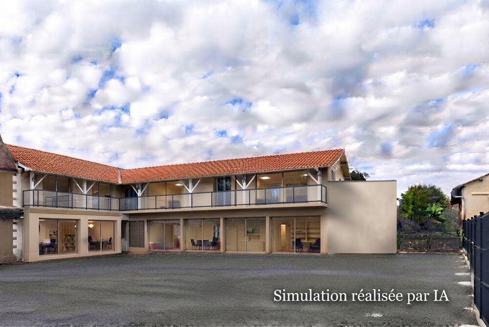 Vente Immeuble Ancien hôtel 604 m² – 16 chambres, local commercial 113 m² et terrain à bâtir 1 909 m² – 12 min de Lacq, 23 min de Pau Denguin
