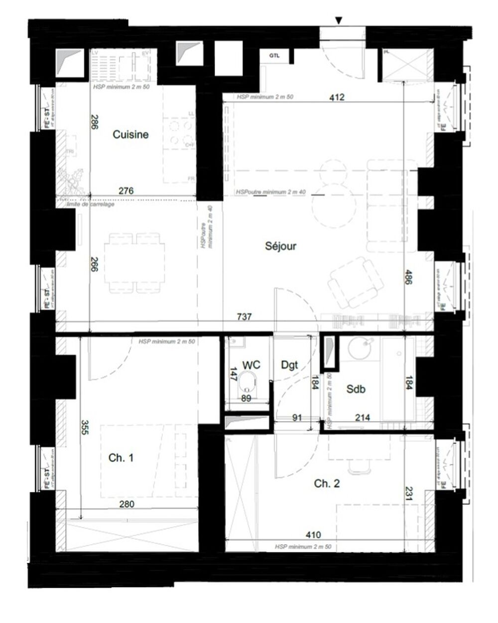 Vente Appartement appartement T3 entièrement réhabilité à vendre PARIS 14e, surface habitable 62.90 m2 Paris 14