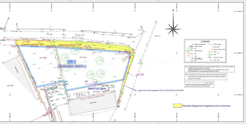Vente Terrain Voiron - Terrain hors lotissement 869 M2 - calme, vue dégagée, proche commodités Voiron