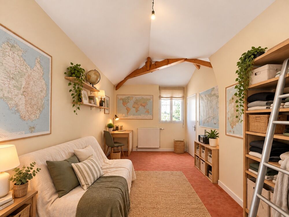 Vente Maison ANGERS – PLACE NEY – CHARMANTE MAISON DE VILLE AVEC 2 CHAMBRES, GARAGE ET GRANDE CAVE Angers