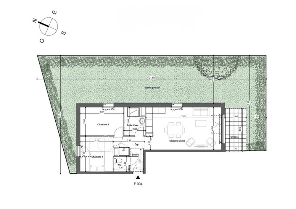 T3 62.70m², lumineux avec terrasse dans un parc paysager à Montfavet