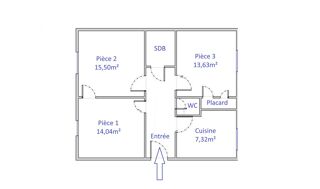  Appartement � vendre 3 pi�ces 61 m�