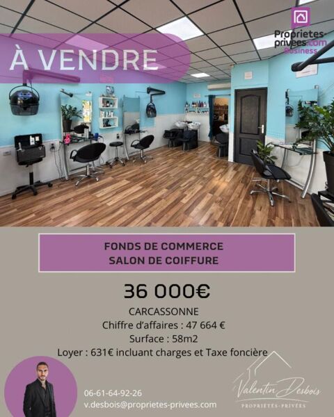 FONDS DE COMMERCE - SALON DE COIFFURE - CARCASSONNE 36000 11000 Carcassonne